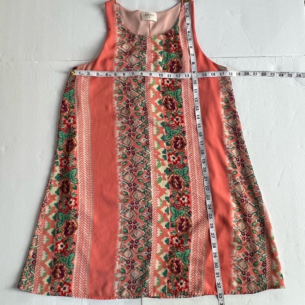 Everly Women’s Sleeveless Round Neck Peach Floral Shift Dress Size M - Picture 8 of 8